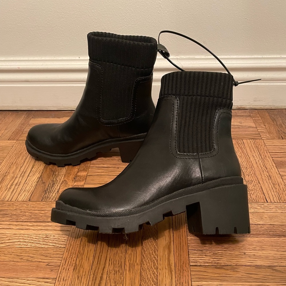 Steven by Steve Madden stretch sock lug boots